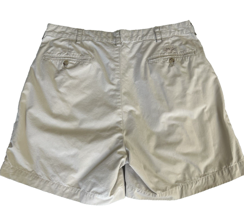 Vtg Polo Ralph Lauren Shorts Mens 36 Beige Denim Heavyweight Cotton Y2k Preppy - Picture 3 of 8
