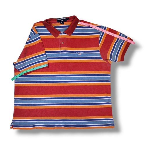 Polo deportivo Ralph Lauren vintage multicolor a rayas para hombre 2XL - Imagen 5 de 10