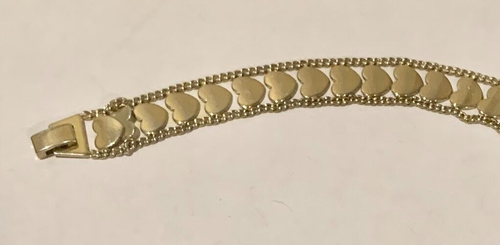 Pulsera Corazones Cadena Chapada en Oro Excelente 8" - Imagen 3 de 3