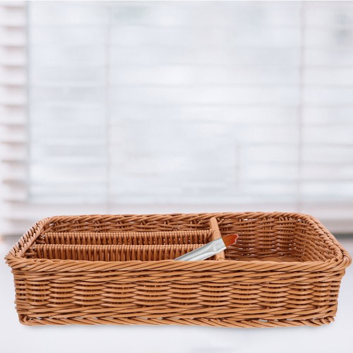 Compartments Utensil Tray Flatware Organizer Cutlery Storage Basket - Picture 7 of 11
