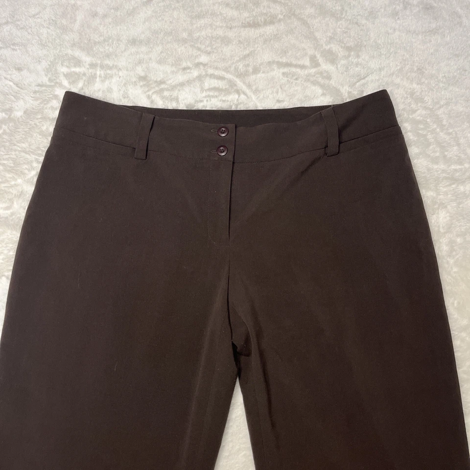 New Directions Brown Dress Pants Size 12 Flat Front Inseam 30" Straight Leg - Image 2 of 4