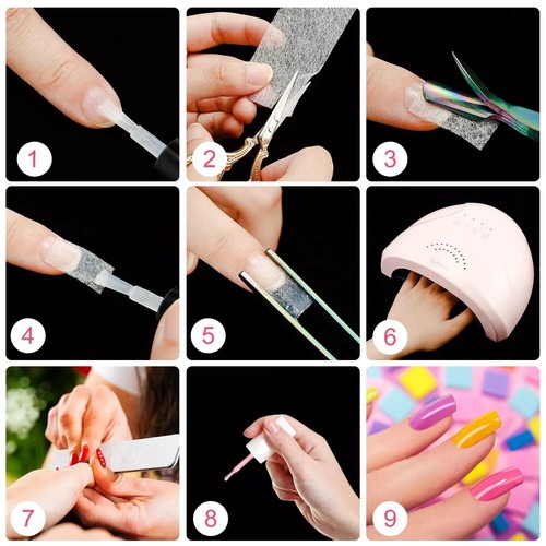 Nail Silk Wrap Repair Kits Extension Silk Fiberglass UV Gel Extension 10Sheets - Picture 4 of 17