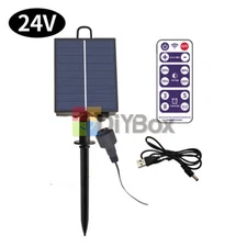 3.7V to 24V Solar Battery Box LED String Lamp Panel Controller w/Remote 3/24V