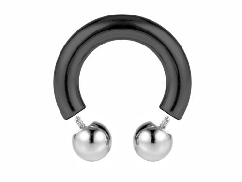 Black Septum Ring Internally Threaded Horseshoe PA Piercing with Custom Ball - Picture 4 of 10