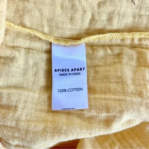 Apiece Apart Sleeveless Isla Jumpsuit in Sun Yellow Size 4 100% Cotton Gauze - Picture 6 of 6