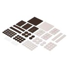 166 pcs MIXED SIZE Felt Furniture Pads +Transparent Noise Reduction Beige/Brown