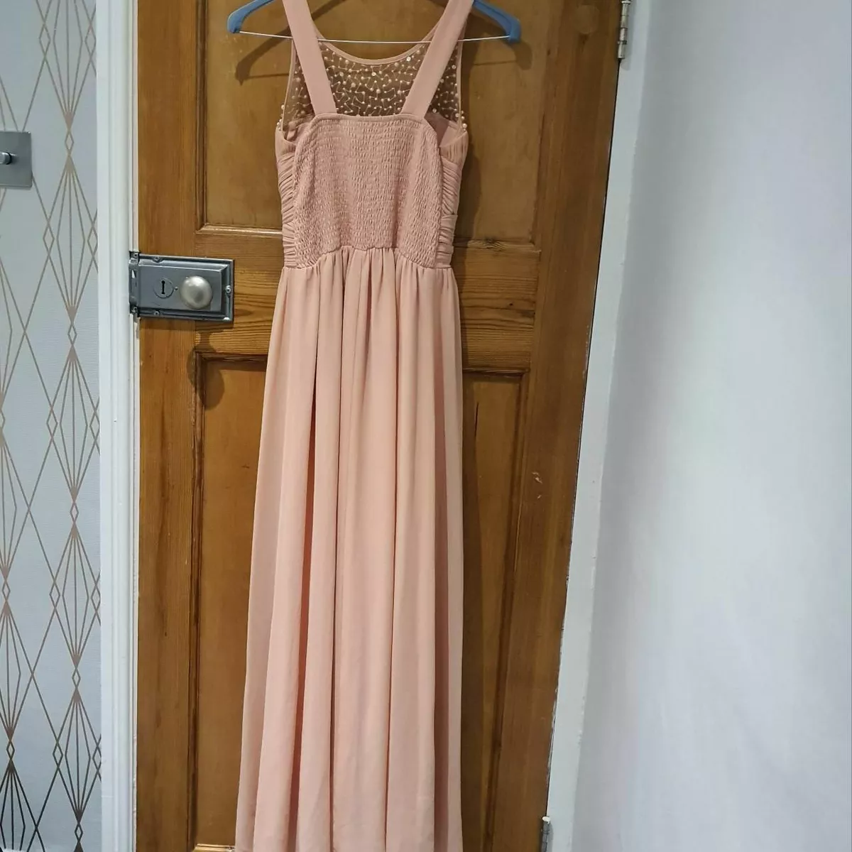 Little mistress peach clearance embellished maxi dress