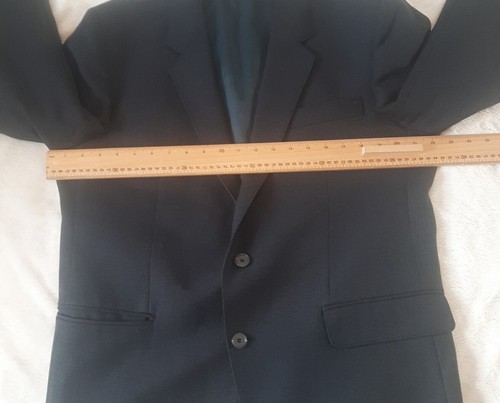 100% Pure Wool Blazer Jacket By Terence Aggett Hereford Blue S44 Taylor Made - Picture 7 of 8
