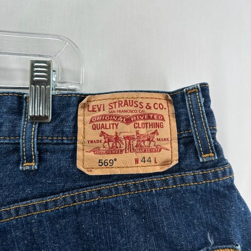 Levi's 569 Loose Straight Boyfriend Jean Shorts Womens W44 High Rise Denim Blue - Picture 6 of 9