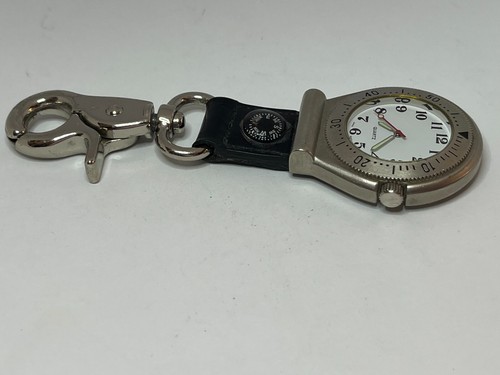 Working Men's Silver Croton Quartz Pocket Watch With Belt Attachment FR - Picture 3 of 8