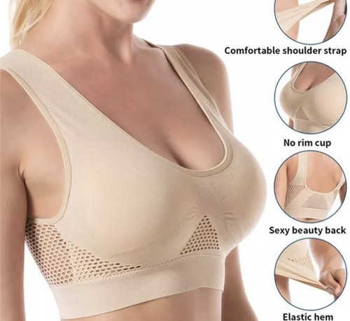 New Breathable Cool Liftup Air Bra Large Comfortable Mesh Sports Light Impact - Picture 4 of 6