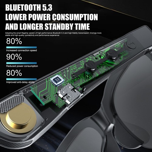 144-Language Smart Sunglasses Glasses UV Protection Translator Glasses & Headset - Picture 6 of 12
