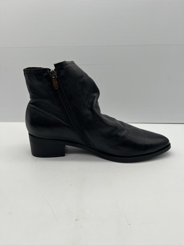 Womens Shoe Ankle Boots Zip Closure Soft Black Leather EUR 40 Isabella - Picture 11 of 14