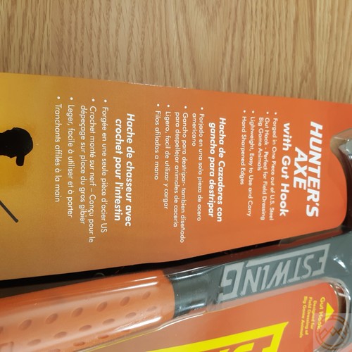 Estwing Hunters Axe 2.88" Coated Stainless Sharpened Edge Orange Rubber Handle - Picture 5 of 9