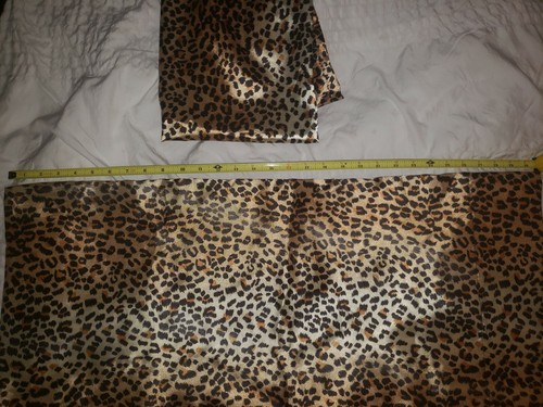 Brown Leopard print satin pillow covers, set of two 30x19in, one has a tiny flaw - Picture 5 of 5