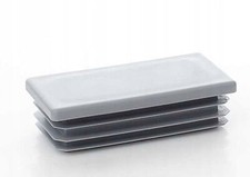 10x Louver Plugs Rectangle Tube 20x70mm Rectangle Grey End Caps Plastic