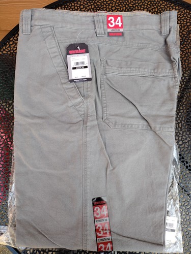 Wolverine High Quality Mens Regular Fit 34x32 Gray Heavy Cotton Pant NWT - Picture 2 of 6