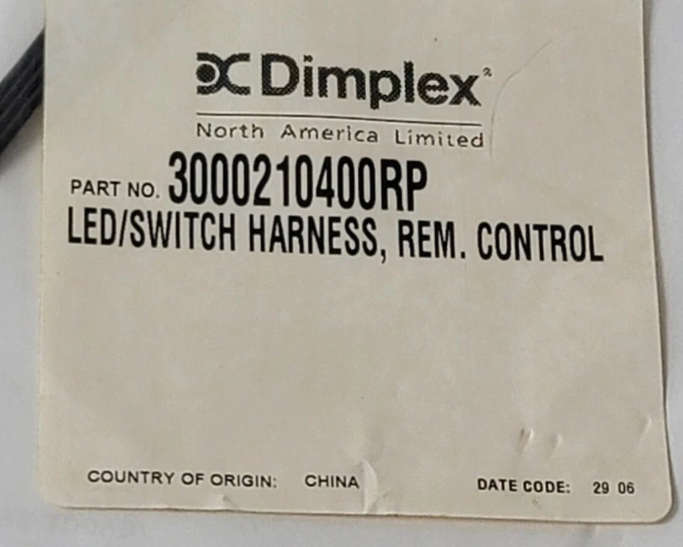 Dimplex 3000210400RP LED Switch Wire Harness Remote Control OEM Genuine - Image 3 of 4