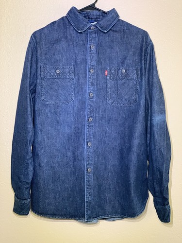 Large Levis Pendleton Jacquard Denim Wool Shirt Co