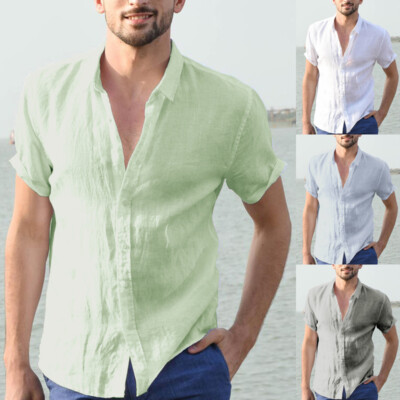 Eslove Summer Men Business Short Sleeves Cotton Shirt Male Stand Collar Colors Eslove Summer Men Business Short Sleeves Cotton Shirt Male Stand Collar Colors