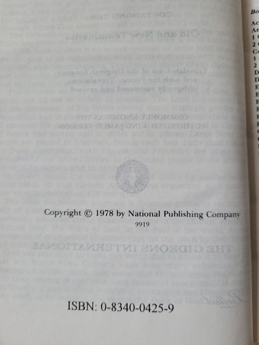 The Gideons Holy Bible. Hardback. Hotel /Motel Verison. 1978. Red Leather Look - Picture 3 of 7