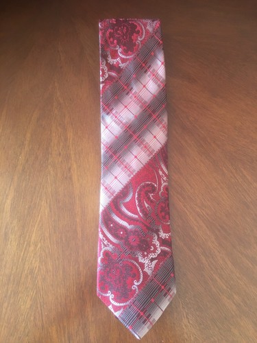 Steven Land Geometric Multicolor Pattern Men's Tie. - Picture 2 of 3
