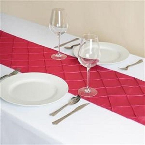 Fuchsia Pink Pintuck Table Runners, 30 cm x 274 cm (12" x 108") - Picture 3 of 3