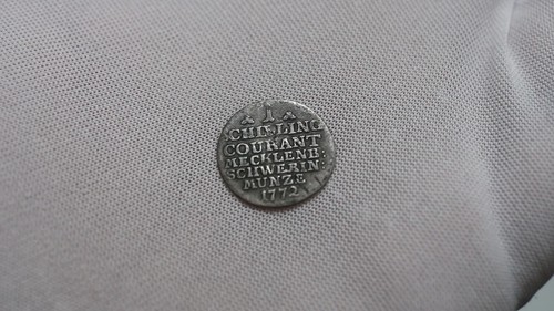 🧠🇩🇪 Germany MECKLENBURG 1 SCHILLING 1772 SILVER B73 #7031 - Video 1 of 1