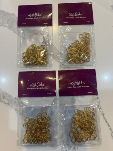Knit Picks Metal Ring Stitch Markers w Storage Pouch - 4 Packs!