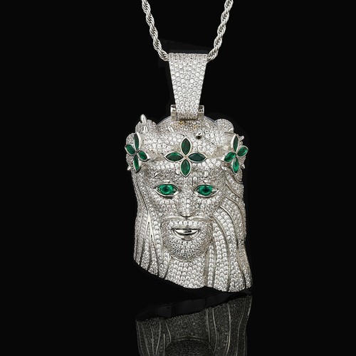 Hip Hop Jesus Pendant Necklace Iced CZ Out Real Gold Plated Religious Jewelry - Picture 15 of 15