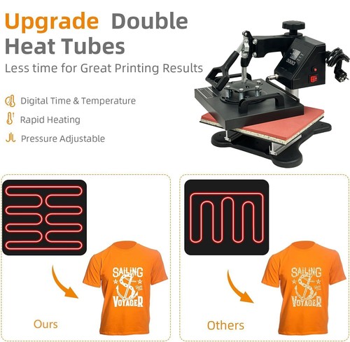30x25cm Heat Press Hitzepresse Heißpresse Textilpresse Textildruck Transferpress - Bild 4 von 12