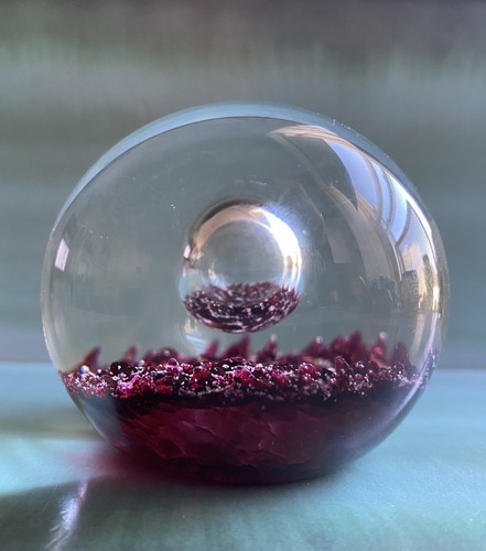 Vintage SELKIRK GLASS Paperweight Tranquility 2008 Floating Bubble - Picture 5 of 8