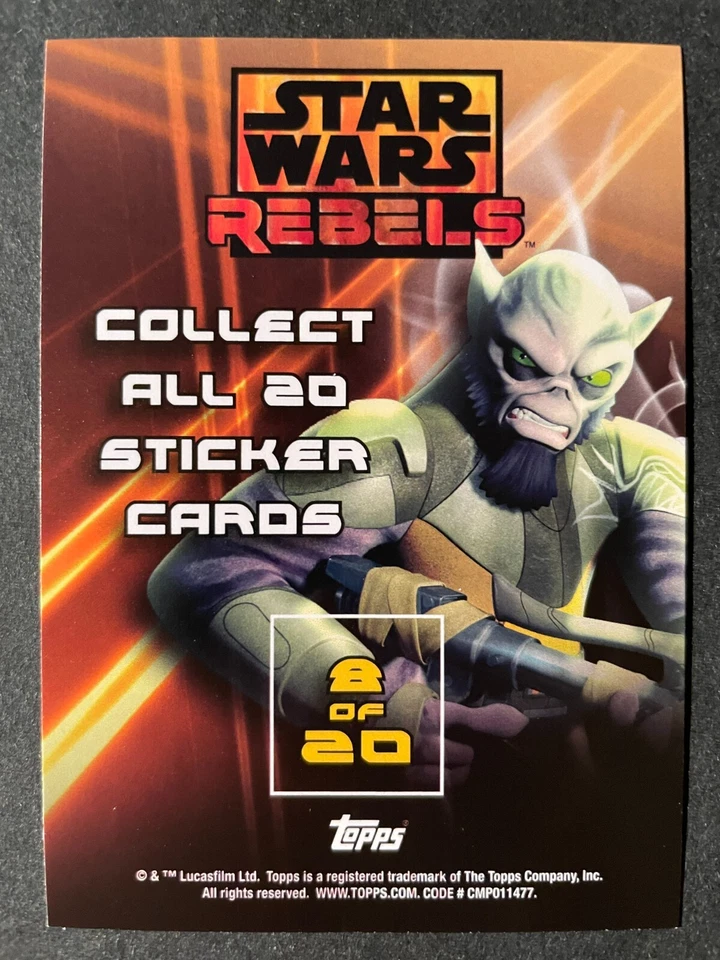 The INQUISITOR 2015 Topps Star Wars Rebels #8 Sticker Card - Image 2 of 2