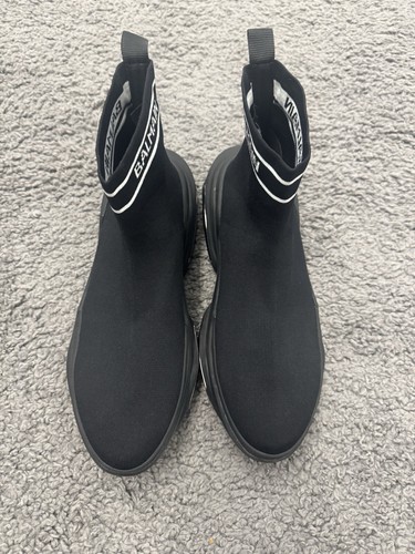 BALMAIN Mate Black White B-Bold High Top Sneakers Sock-like Design Size 44 US 11 - Picture 2 of 10