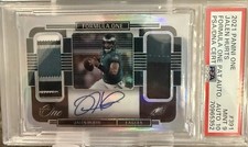 2021 Panini One Jalen Hurts Dual Patch Auto 9/20 Mint 9 Auto 10 POP 1.