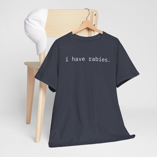 Camiseta 'I Have Rabies' Divertida Gráfica Unisex Camiseta Algodón, Ropa Informal - Imagen 35 de 37