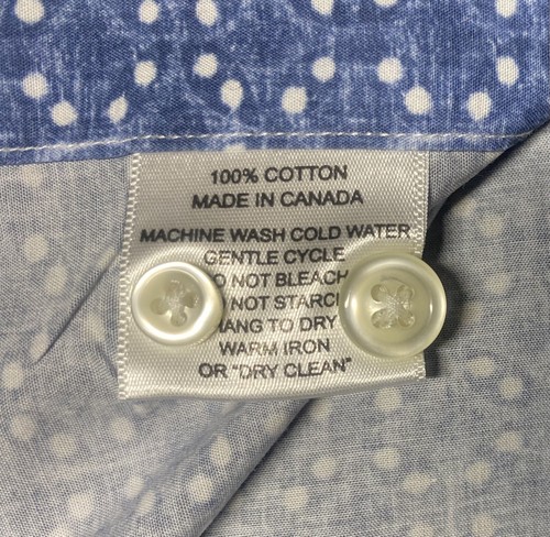 PAUL STUART CANADIAN MADE 100% COTTON MEN’S XXL BLUE WHITE GEOMETRIC SPORT SHIRT - Picture 6 of 7