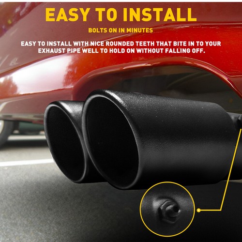 Dual Outlet Exhaust Tip Tail Muffler Tip For 1.4"-2.5" Stainless Steel Kit EAW - Picture 8 of 12
