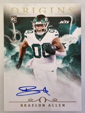 Braelon Allen 2024 Panini Origins Card # RAU-BAL (RC- ON CARD AUTO) COLOR MATCH