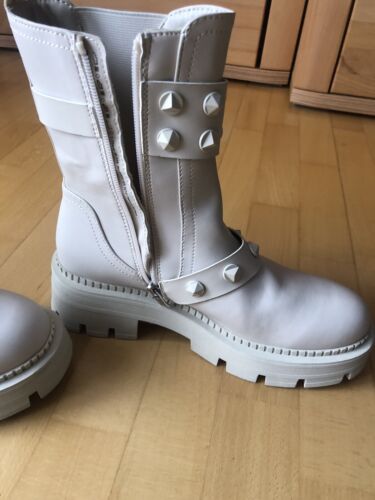 Hell Graue Tamaris Damen Plateau Boots ,Stiefeletten, gefüttert, Gr 39,neu - Bild 2 von 4