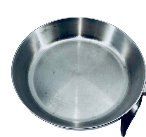Revere Ware Copper Bottom Process Patent 12" Skillet Stainless w/Lid USA Vtg - Picture 3 of 10