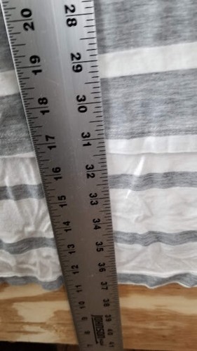 Pleione Striped Gray Women's Above Knee Dress Size S Short Sleeve Cotton - Picture 7 of 12