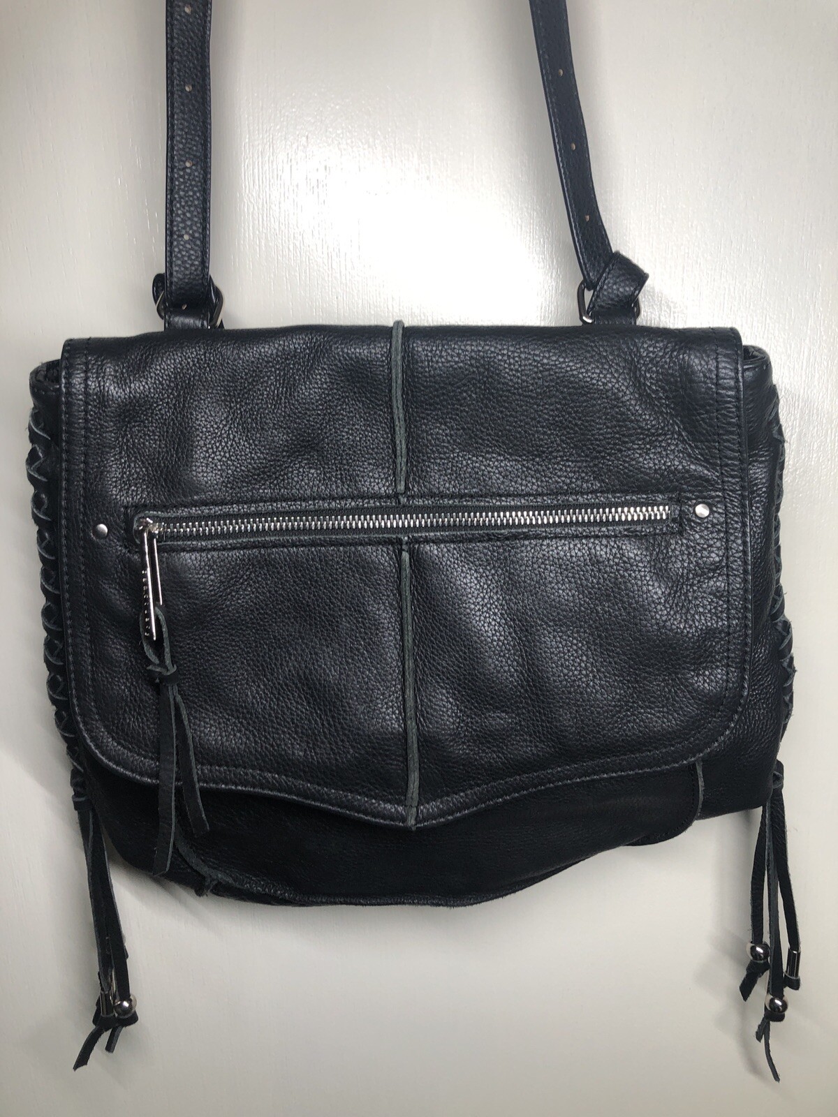 SANCTUARY BLACK LEATHER CROSSBODY 