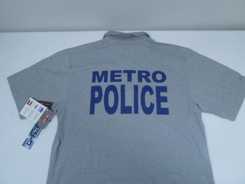 TRU-SPEC 24-7 SERIES MENS LG SHORT SLEEVE POLO SHIRT HEATHER GRAY "METRO POLICE" - Picture 1 of 3