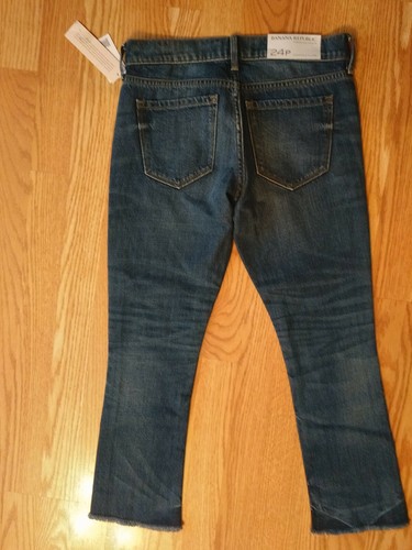 BANANA REPUBLIC CROPPED FLARE JEANS BLUE DENIM SIZE 24 Petite ID RISE STRETCH - Bild 2 von 5