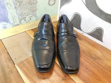 Stacy Adams Black Leather Monk Strap Loafers Sz 8M 24692-001
