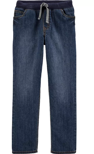 Black Boys Plus Size Sturdy Fit Adjustable Waist Chino Trousers 30