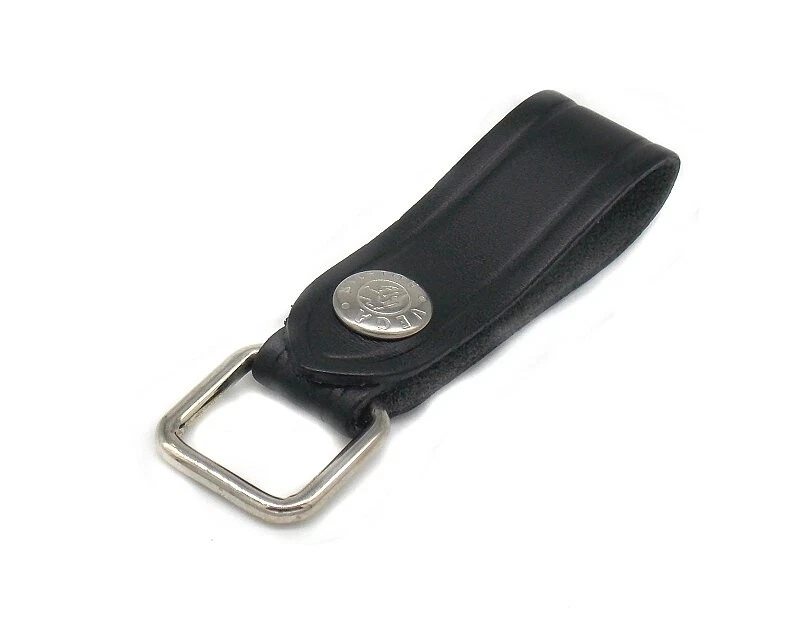 VEGA HOLSTER 1V03 PORTA CHIAVE IN PELLE DA CINTURA NERO BIANCO ANELLO IN METALLO