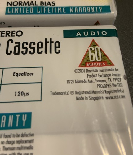 Blank Audio Cassettes (2) Total 60 Mins Each RCA Normal Bias - Bild 3 von 4