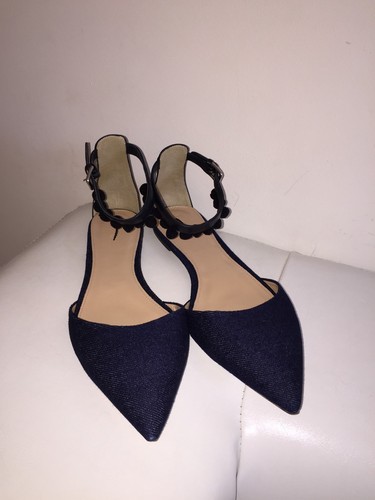 NUEVOS ZAPATOS PLANOS J Crew Pom Puntera puntiaguda con correa al tobillo talla 11 ¡RAROS!¡! - Imagen 5 de 11